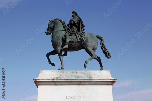 Equestrian statue of Louis XIV on Place Bellecour in Lyon photo