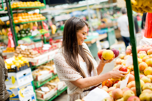Young woman on the market