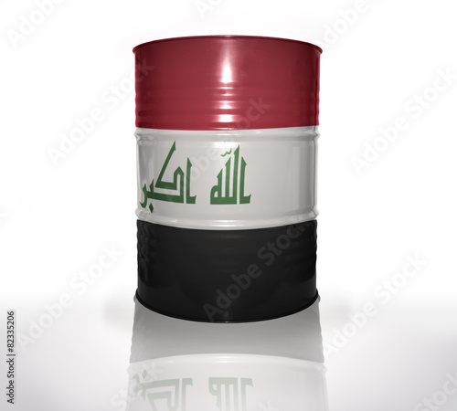 barrel with iraqi flag
