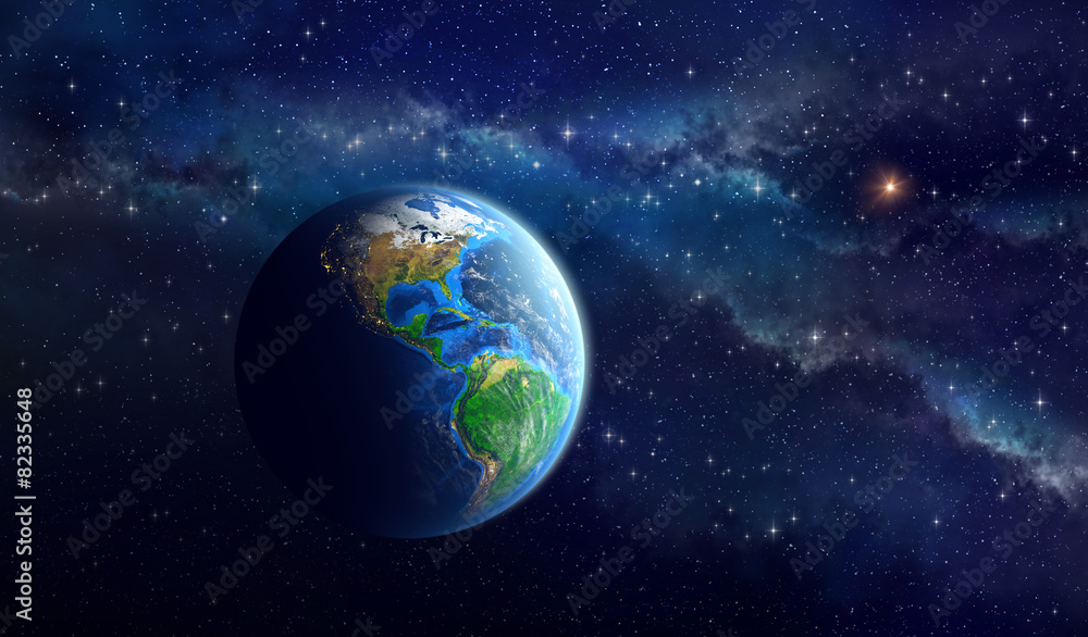 Fototapeta premium Planeta Ziemia w kosmosie