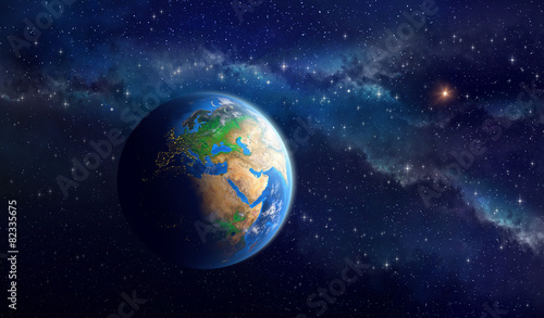 Fototapeta Naklejka Na Ścianę i Meble -  Planet Earth in deep space
