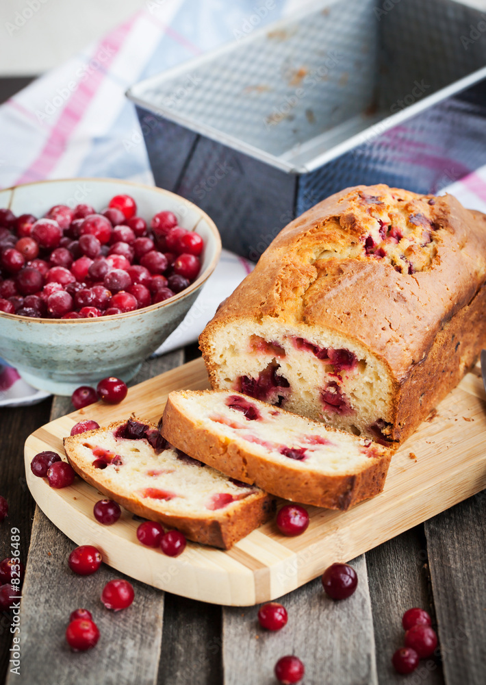 Delicious fresh homemade cranberry loaf