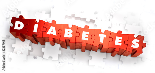 Diabetes - White Word on Red Puzzles. photo