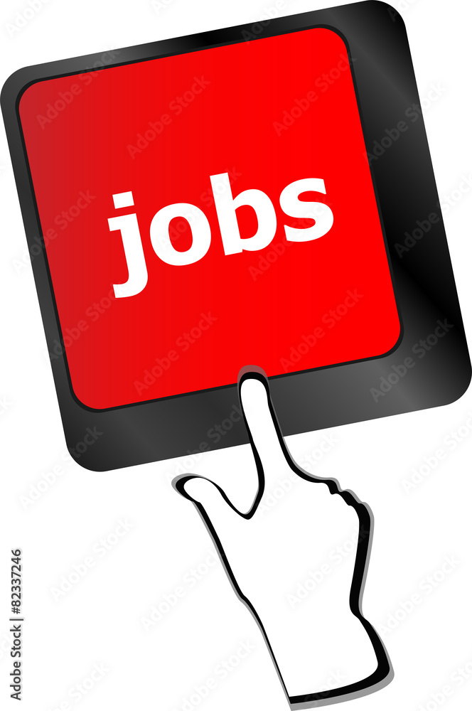 Computer keyboard with JOB enter key - business concept vector Computer keyboard with JOB enter key - business concept vector