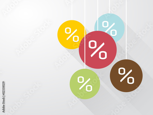 symbol percent discounts with long shadows