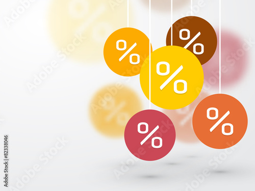 symbol percent discounts and blur icon on a background