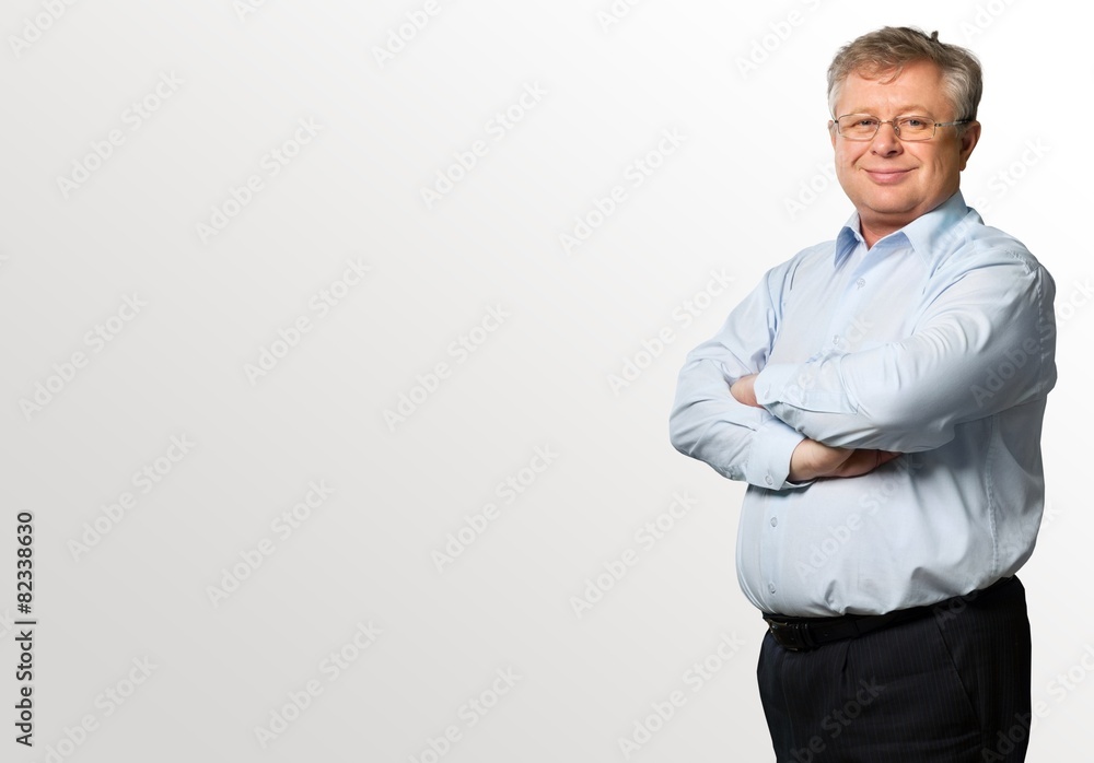 Men. Senior businessman smiling against white background Men. Senior businessman smiling against white background