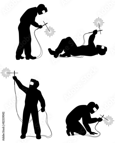 Welders silhouettes set