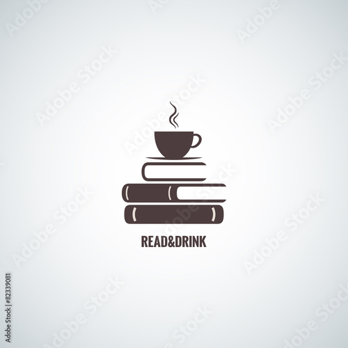 coffee and books design background