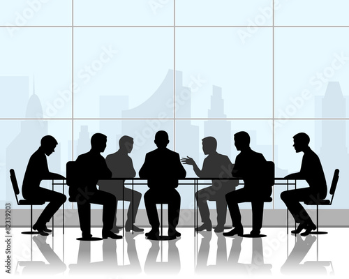 Businessmen at negotiating table
