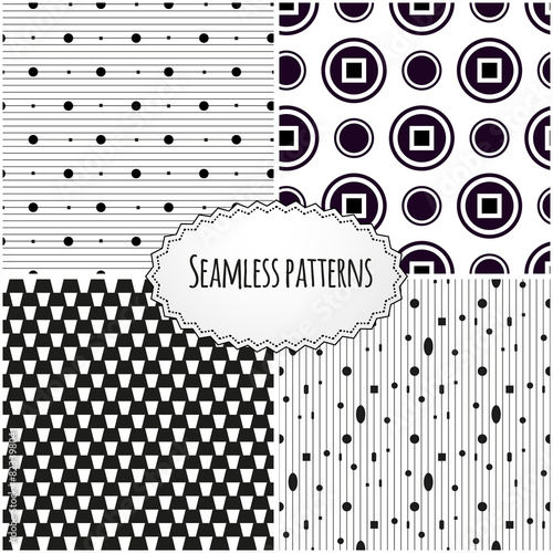 Geometric seamless patterns. Modern stylish texture