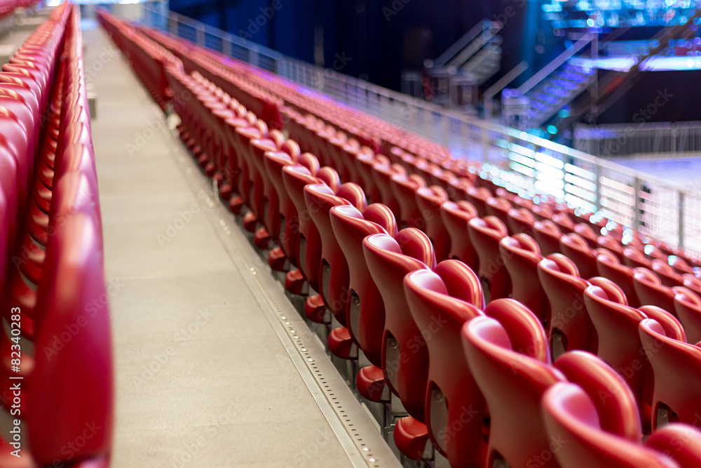 Fototapeta premium Empty Red Concert Chairs