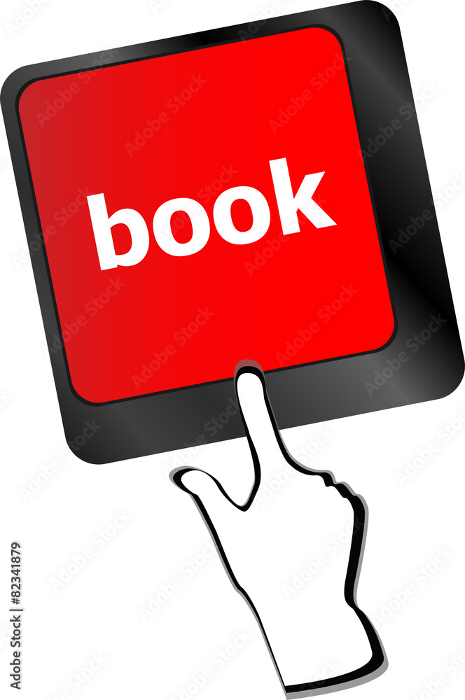 book word on computer keyboard button vector book word on computer keyboard button vector