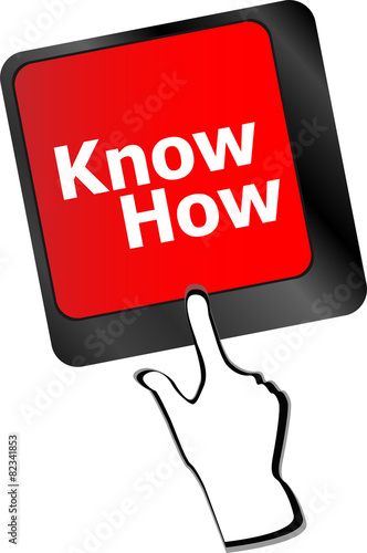 Closeup of know how key in a modern keyboard vector