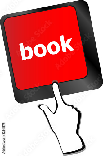 book word on computer keyboard button   vector