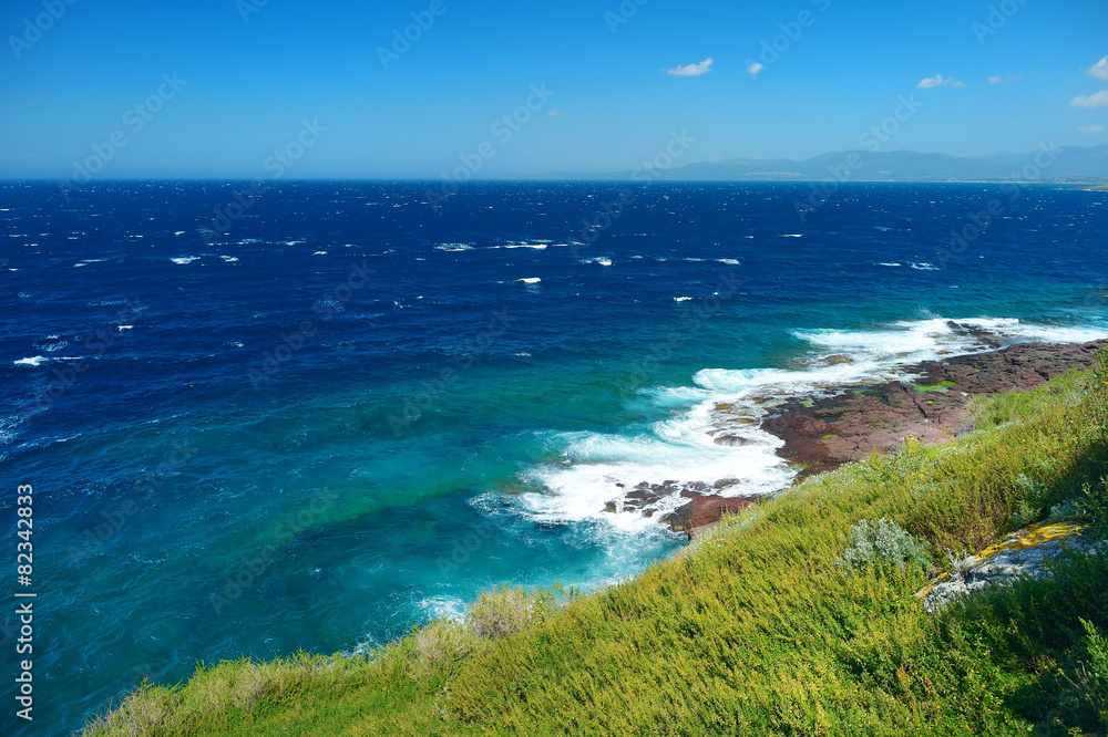 Scenic landscape of the coast of Sardinia