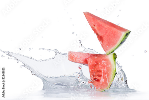 Fresh water melon with splash