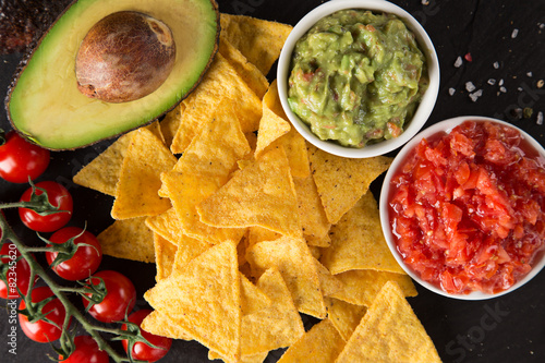 Guacamole with bread and av...