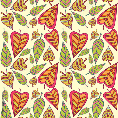 Leaf decorative seamless pattern