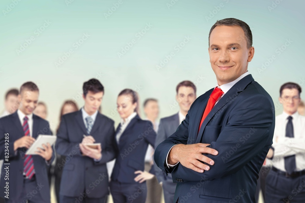 Business. Businesspeople serie : Man with his team. Business. Businesspeople serie : Man with his team.