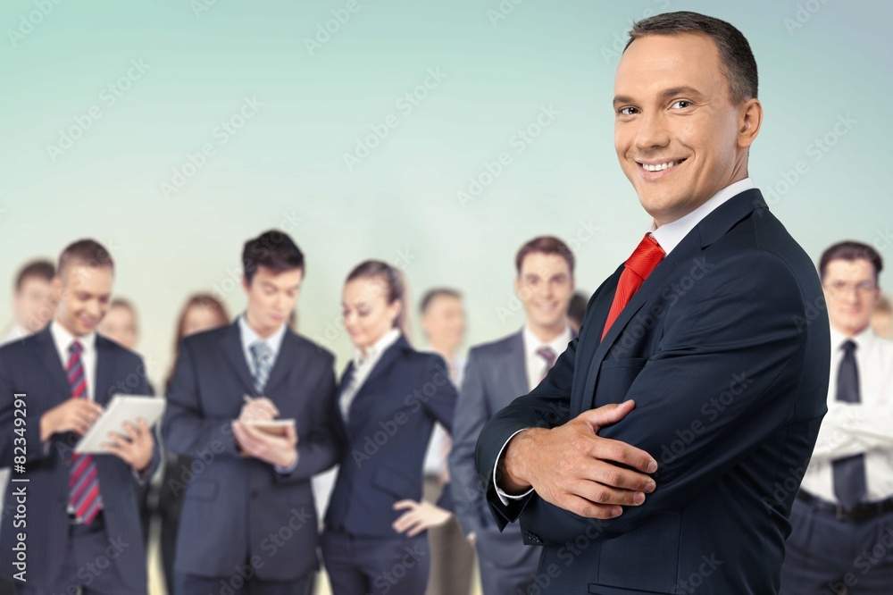 Business. Businesspeople serie : Man with his team. Business. Businesspeople serie : Man with his team.