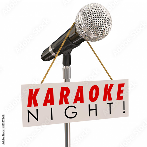 Karaoke Night Microphone Sign Advertising Fun SInging Party