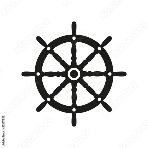 The ship steering wheel icon. Sailing symbol. Flat