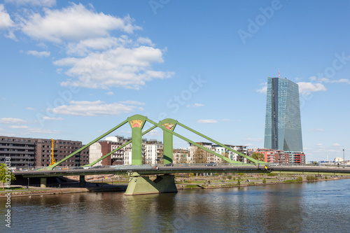 Floesser bridge over river Main in Frankfurt, Germany photo