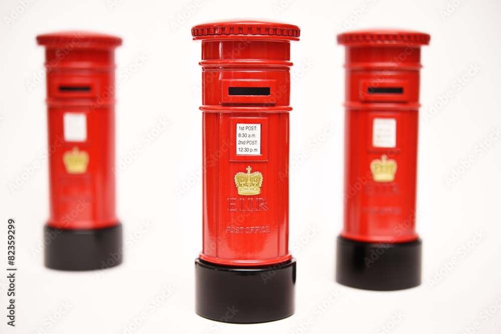 London postbox isolated on white background London postbox isolated on white background