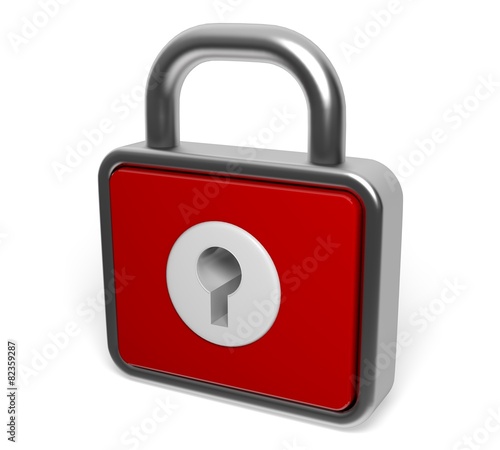 Lock. 3D. Lock metallic icon