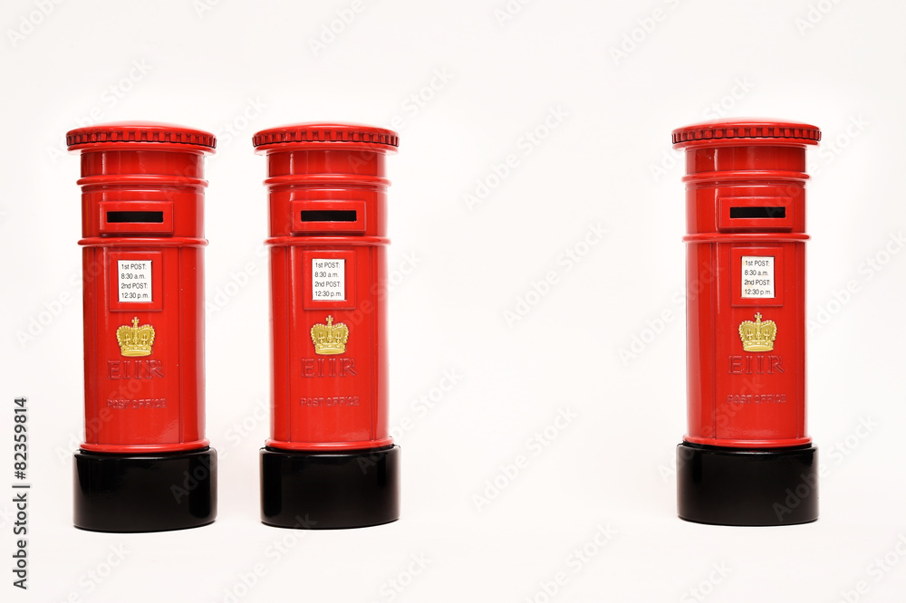 London postbox isolated on white background London postbox isolated on white background