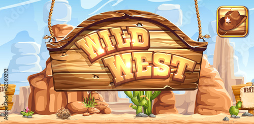 Horizontal banner, icon for the game Wild West