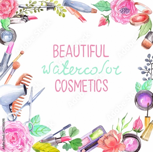 Watercolor cosmetics set