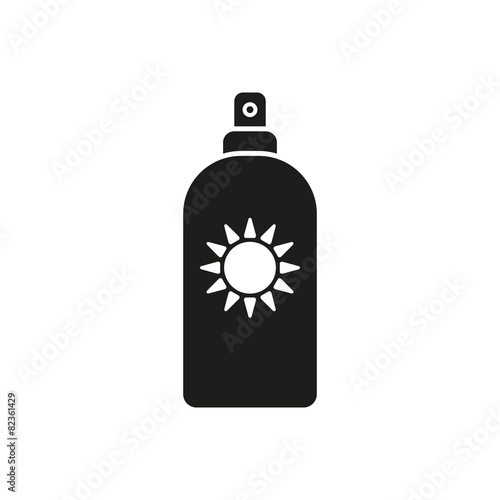 The sun cream icon. Sunscreen symbol. Flat