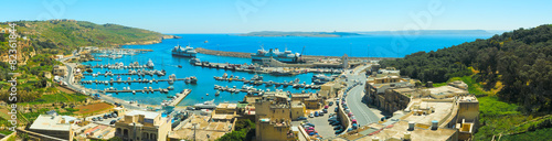 MGARR, MALTA - APRIL 14, 2015: Panorama view on Mgarr port with