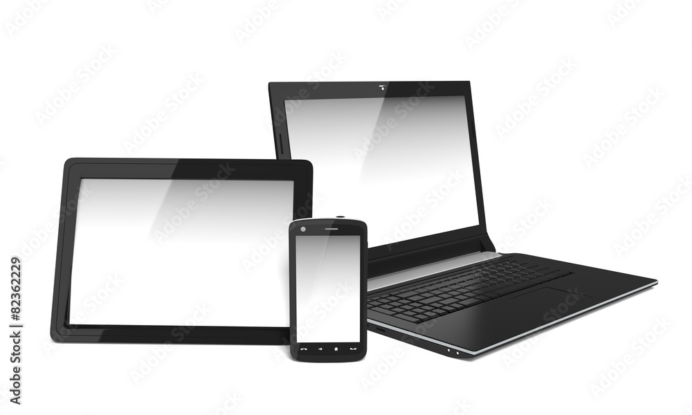 Obraz premium Digital Tablet. 3D. Blank electronics screens