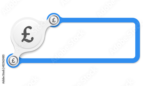 Vector blue box for your text and pound sterling symbol