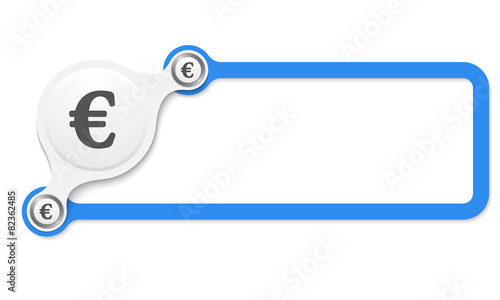 Vector blue box for your text and euro symbol