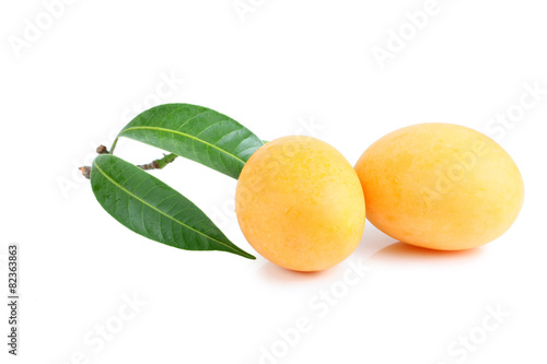 Marian plum or Maprang fruits of Thailand isolated