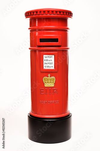 Canvas Print London postbox isolated on white background
