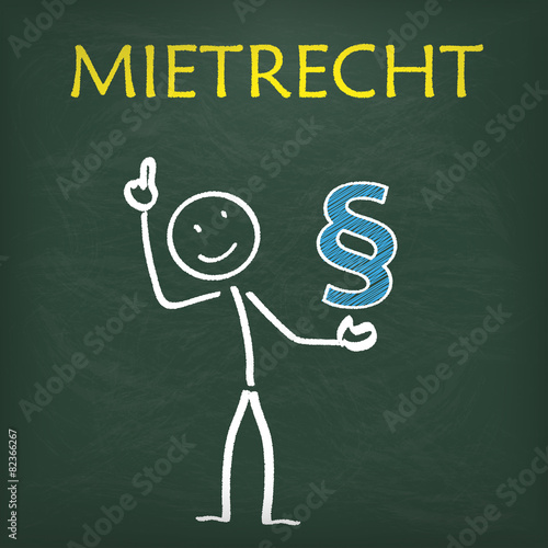 Blackboard Stickman Paragraph Mietrecht