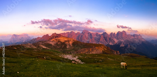 Panoramic view of the Italian Alps photo