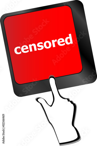 censored word on computer keyboard pc key vector