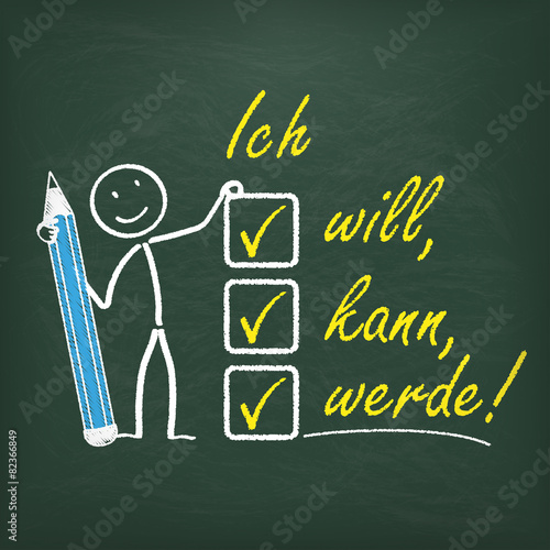 Blackboard Stickman Checklist Motivation