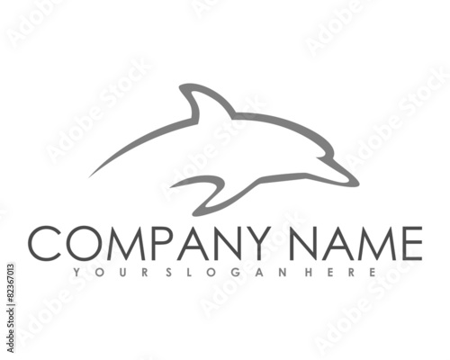 dolphins fish silhouette logo image vector