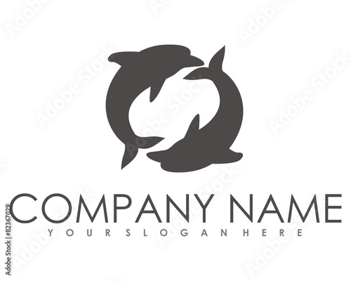 dolphins fish silhouette logo image vector