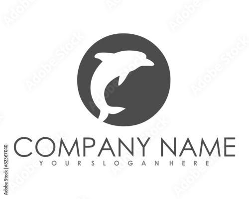 dolphins fish silhouette logo image vector