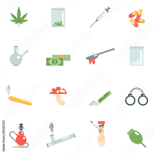 Drugs Icons Flat