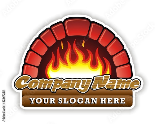 fireplace oven logo image vector