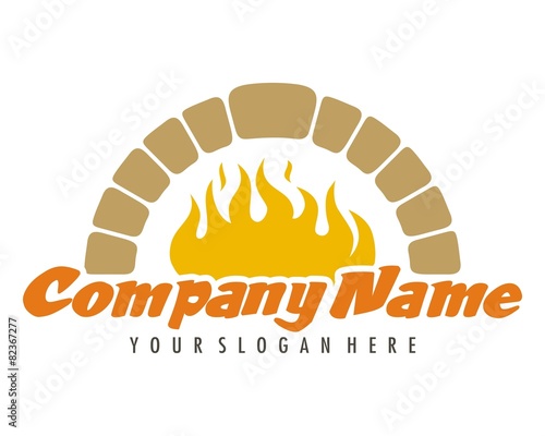 fireplace oven logo image vector